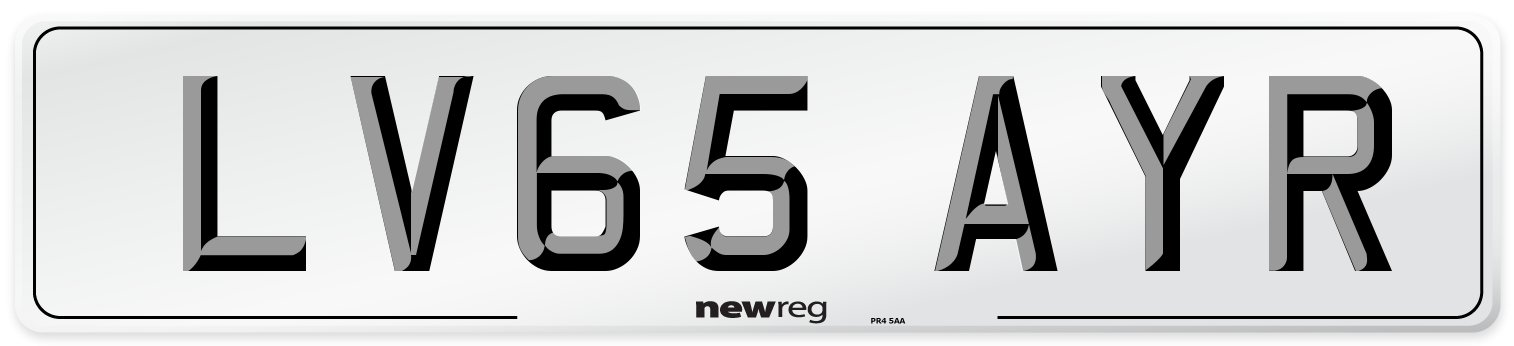 LV65 AYR Number Plate from New Reg